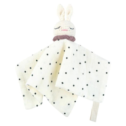 Doudou en coton lapin crochet - DoudouetPeluche